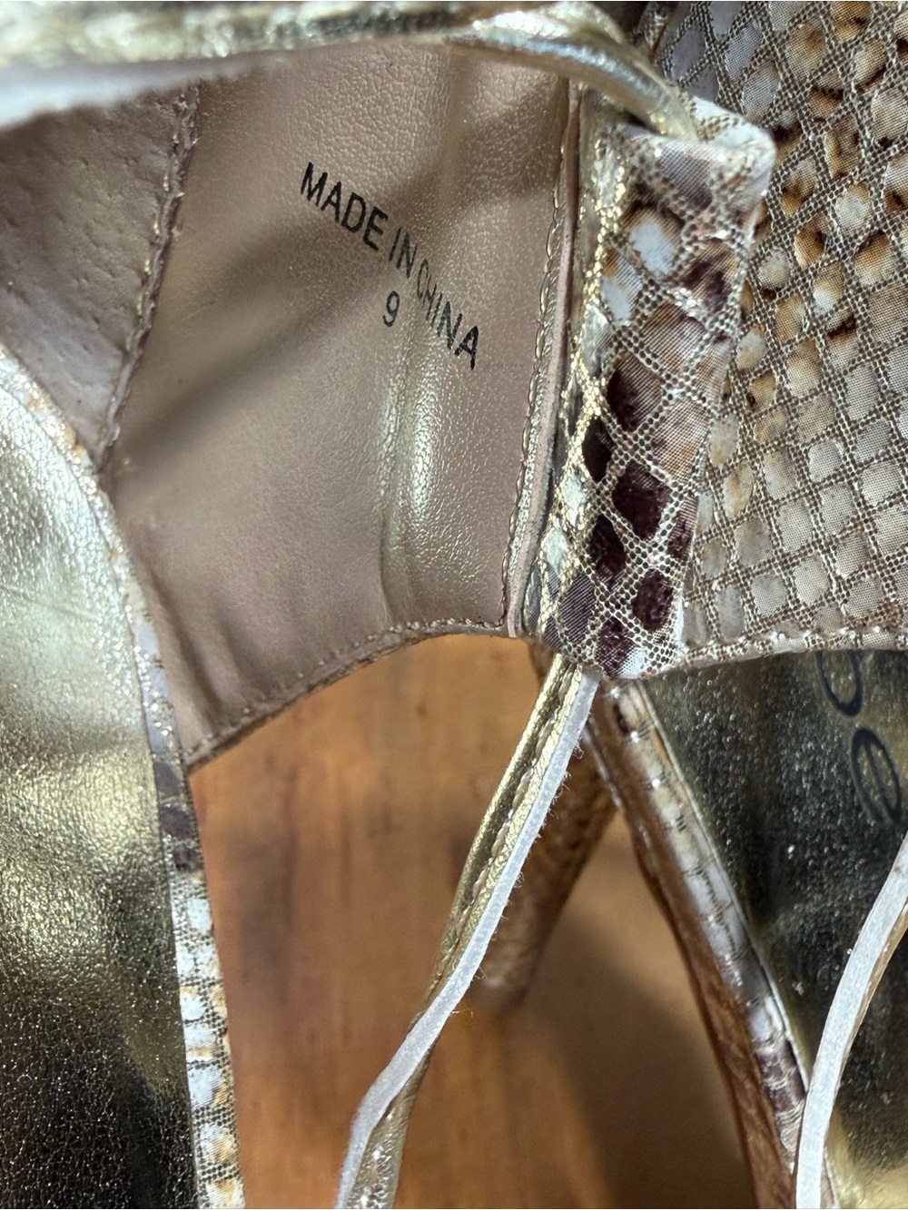 Bebe Rare Archival 2010s McBling Betinna Gladiator Heels Snakeskin 9 NWOT - Picture 12 of 15